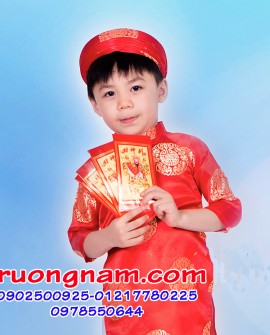 Cho thuê áo dài khăn đóng tại HCM: Áo dài em bé (AD001)
