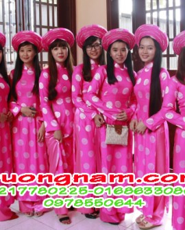 Cho thuê áo dài khăn đóng tại HCM: Áo dài nữ hồng