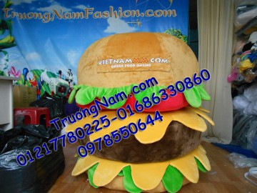 May bán và cho thuê mascot Hồ Chí Minh: mascot quảng cáo bánh hamberger