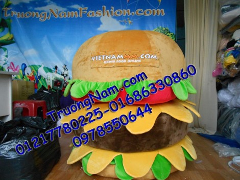 May bán và cho thuê mascot Hồ Chí Minh: mascot quảng cáo bánh hamberger