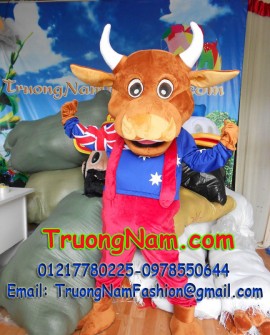 May bán và cho thuê mascot Hồ Chí Minh: mascot bò úc