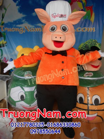 May bán và cho thuê mascot Hồ Chí Minh: mascot heo đầu bếp