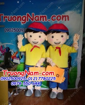 May bán và cho thuê mascot Hồ Chí Minh: mascot em bé màu vàng